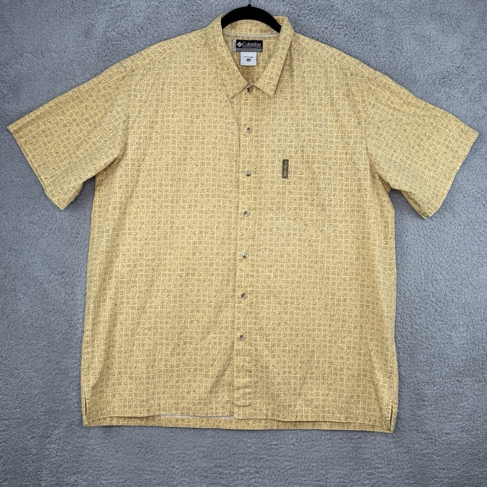 Columbia Sportswear Company XCO Men's Short Sleeve Tribal Check Shirt Sz XXL 2XL